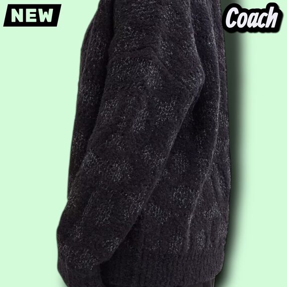 New NWT Coach Signature Cardigan – Charcoal Signature (Size Medium) - Picture 5 of 5